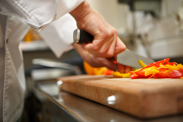 chef prepping food